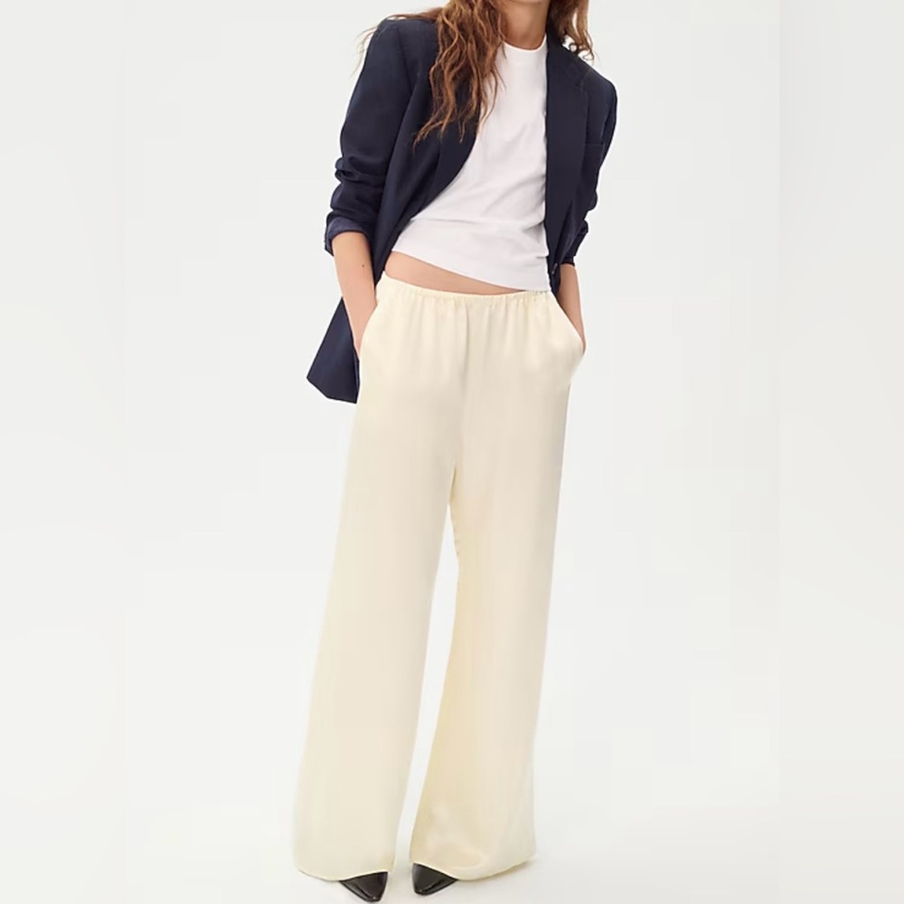 J. Crew Cosmo pant in luster charmeuse in ivory lace size XS - Picture 5 of 8